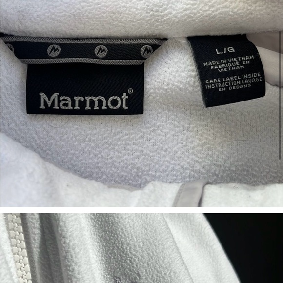 Marmot White Full Zip Fleece - Picture 4 of 4